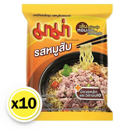 มาม่า บะหมี่กึ่งสำเร็จรูป รสหมูสับ 60 ก. x 10