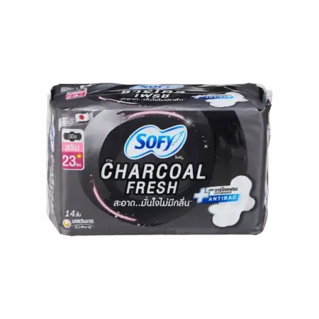 Sofy Charcoal Fresh Slim Wings 23 cm. 14 pieces