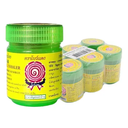 Herbal inhaler, green bottle, Red Bow brand, 5 grams x 6