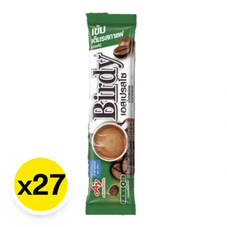 เบอร์ดี้ 3 อิน 1 กาแฟปรุงสำเร็จชนิดผง เอสเปรสโซ สูตรน้ำตาลน้อยกว่า 12.1g 27 ซอง
