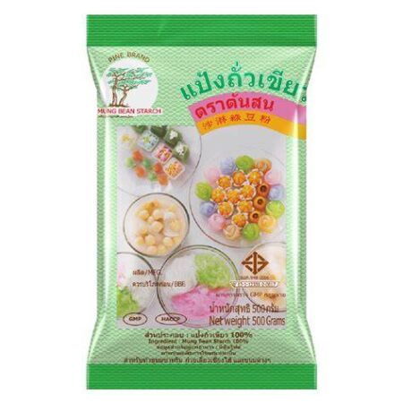 แป้งถั่วเขียว ตราต้นสน ขนาด 500 กรัม (Pine Brand Mung Bean Flour 500 g.)