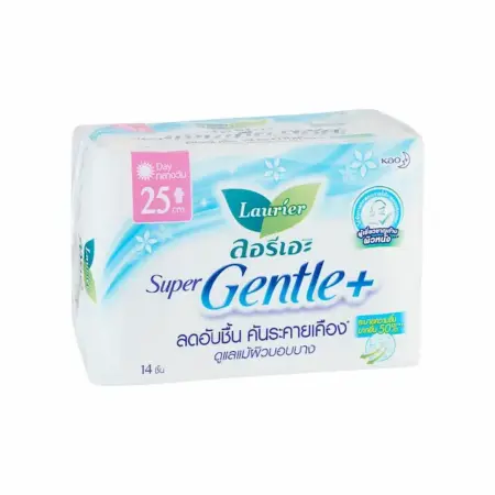 ลอรีเอะ ซูเปอร์ เจนเทิล พลัส แบบมีปีก ความยาว 25 ซม. (Laurier Super Gentle Plus Wings 25 cm.)