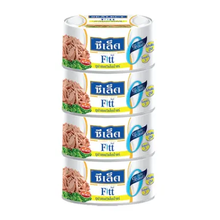 ซีเล็ค ฟิตต์ ทูน่าแซนวิชในน้ำแร่ (Sealect Fitt Sandwich Tuna in Mineral Water) แพ็ก 4 กระป๋อง