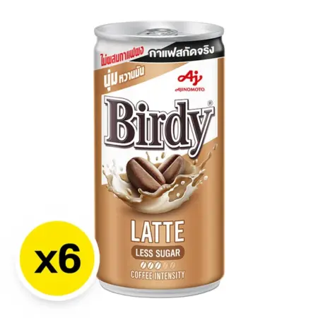 เบอร์ดี้ ลาเต้ น้ำตาลน้อย  170 มล. X 6