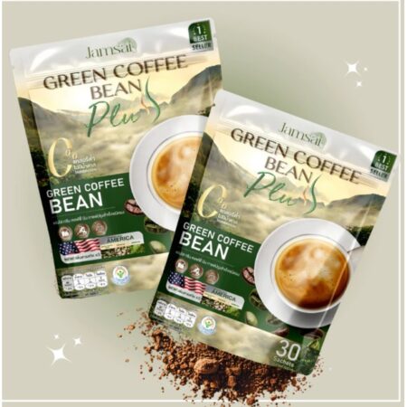 กาแฟ กรีนคอฟฟี่ บีน พลัส จากแบรนด์แจ่มใส 1 แพค = 30 ซอง