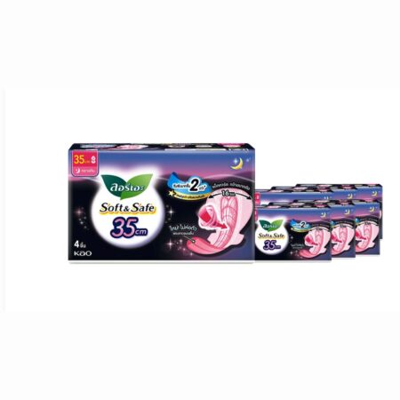 ลอรีเอะ ซอฟท์&เซฟ กลางคืน 35 ซม. มีปีก 4 ชิ้น x 6