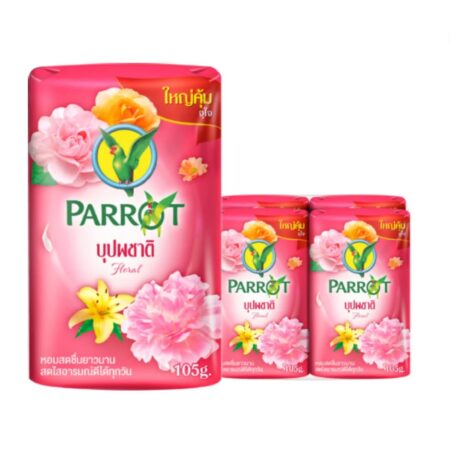 สบู่ก้อน ตรานกแก้ว กลิ่น บุปผชาติ 105 กรัม x4