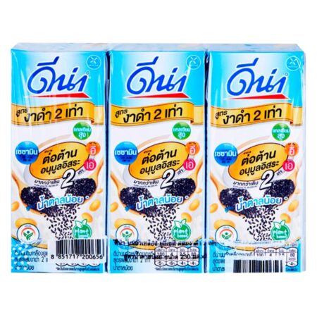 ดีน่า สูตรงาดำ 2 เท่าน้ำตาลน้อย 230ml.x3