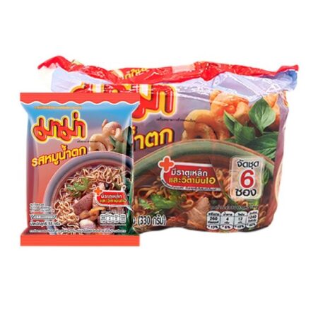 มาม่า บะหมี่กึ่งสำเร็จรูป รสหมูน้ำตก 55 กรัม x 6 ซอง