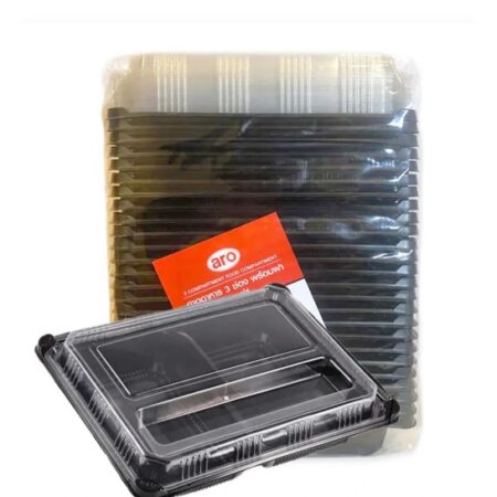 เอโร่ ถาดอาหาร 3 ช่อง พร้อมฝา x 25