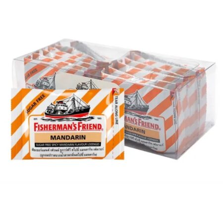 Fisherman’s Friend Mandarin Orange Spicy Candy, Sugar Free, 12 Pieces