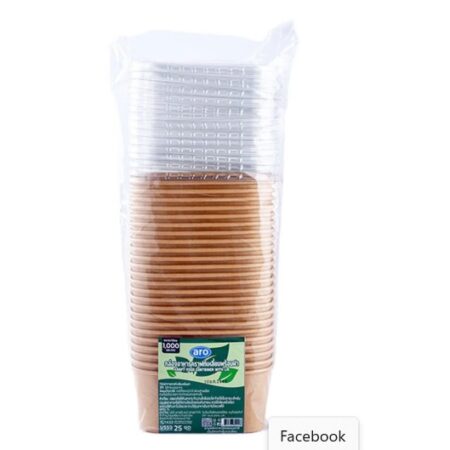 เอโร่ กล่องอาหารคราฟท์ + ฝา 1 ล. 25 ชิ้น