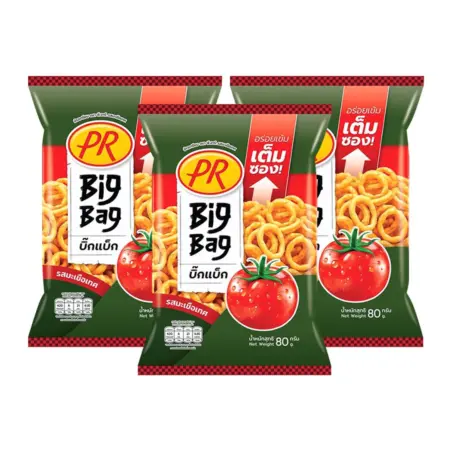 พีอาร์ ข้าวเกรียบ รสมะเขือเทศ 80 ก. x 3
