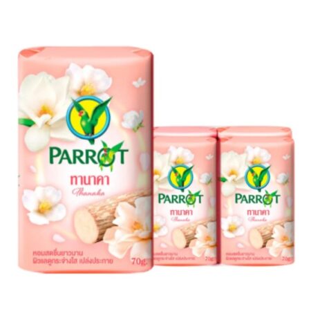 พฤกษานกแก้ว สบู่ก้อน กลิ่นไวท์ ทานาคา ขนาด 70 กรัม แพ็ค 4 ก้อน